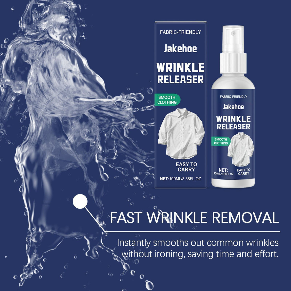 Clothing Wrinkle Removal Spray No Ironing Multi-Fabric